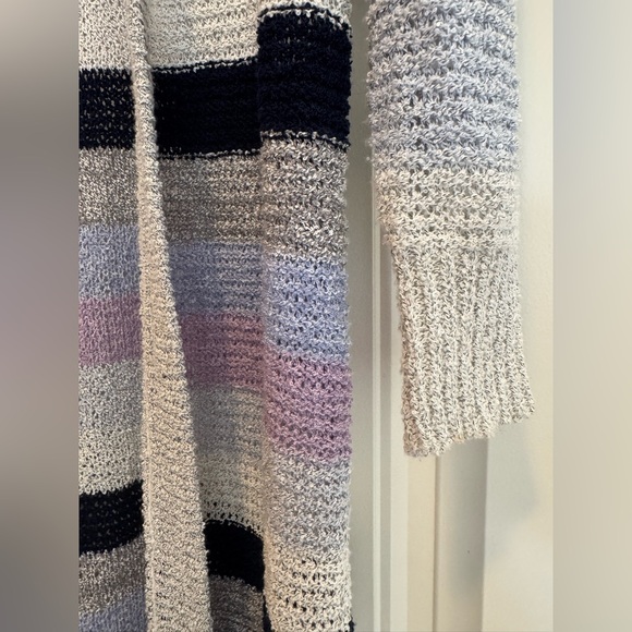 Knox Rose Lavender Blue Long Duster Cardigan Sweater M - Picture 5 of 5